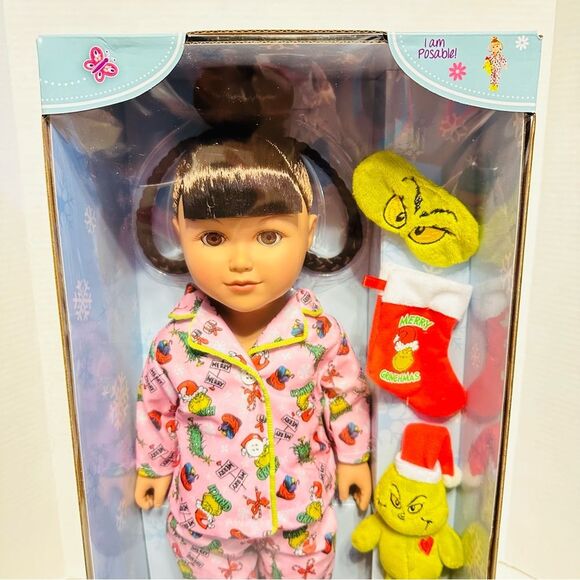 My Life As Grinch Sleepover 18 inch Doll Christmas Holiday Collectible Brunette - Picture 8 of 15